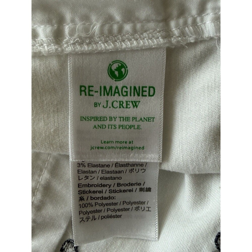 J. Crew White Embroidered Chino Shorts WOMEN'S SZ 10 Tennis Preppy Country Club - Picture 5 of 11